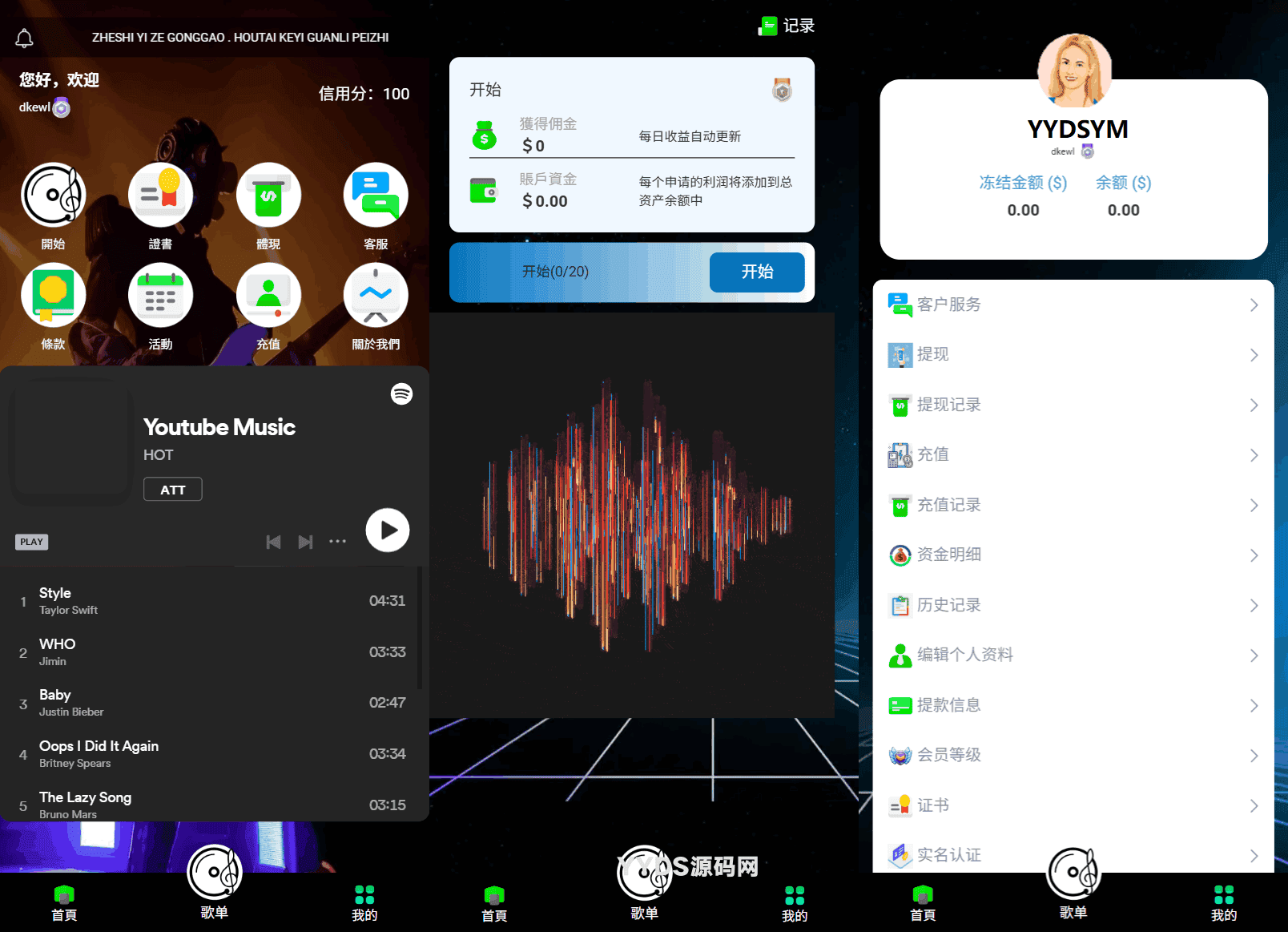 海外多语言音乐刷单抢单源码 连单卡单 叠加组规则 打针 前端html 后端PHP