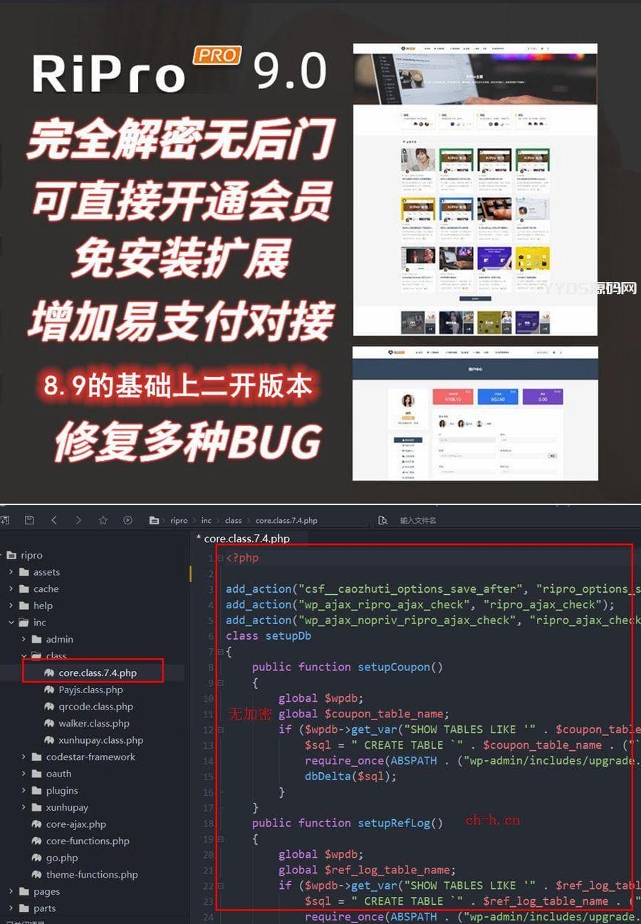 Ripro9.0免扩展二开版 WordPress博客主题Ripro全解密无后门