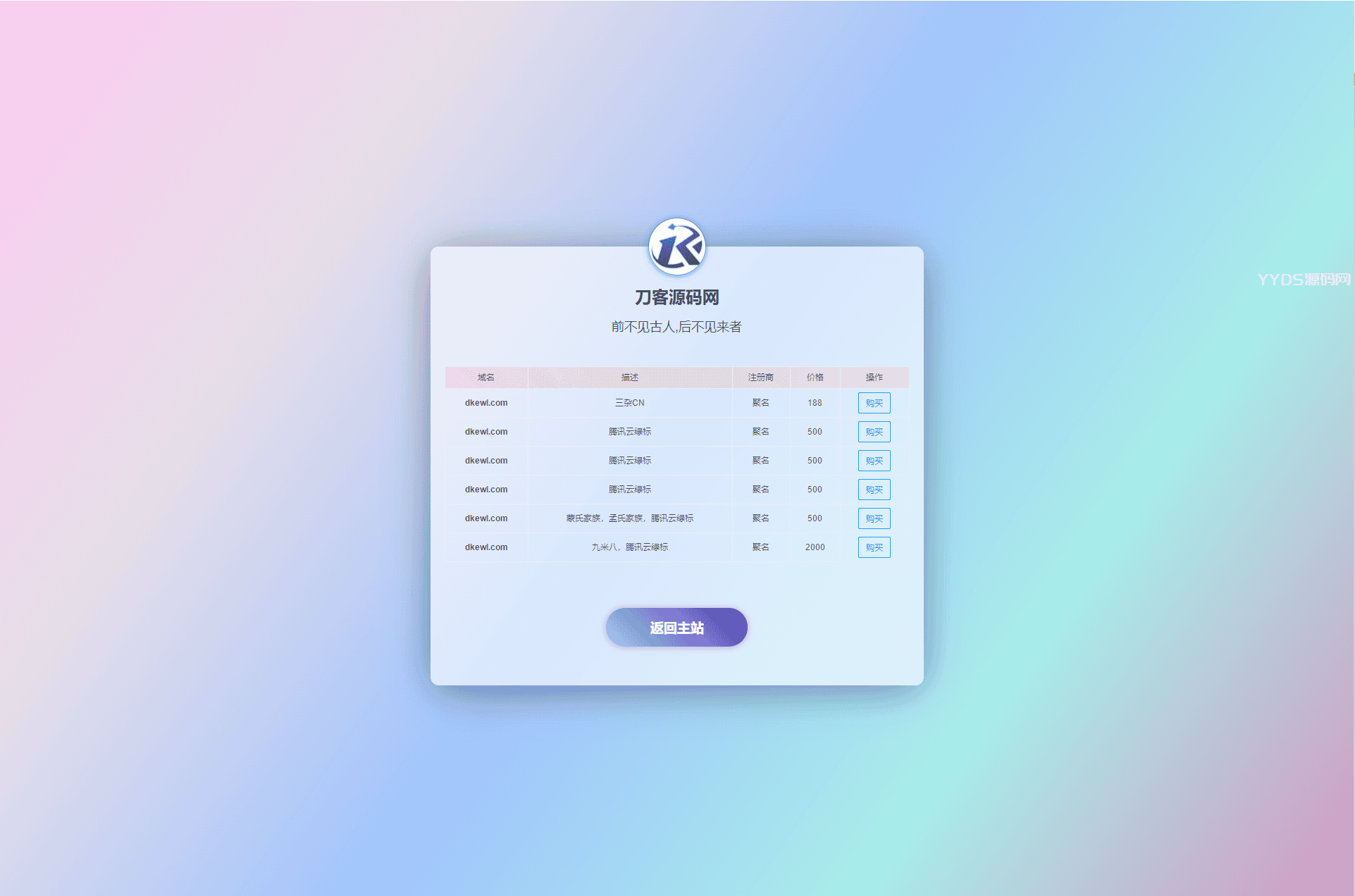 域名出售单页HTML模板PHP引导页源码